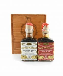 Ingredients Giuseppe Giusti Duetto Balsamic Vinegar Wooden Gift Box