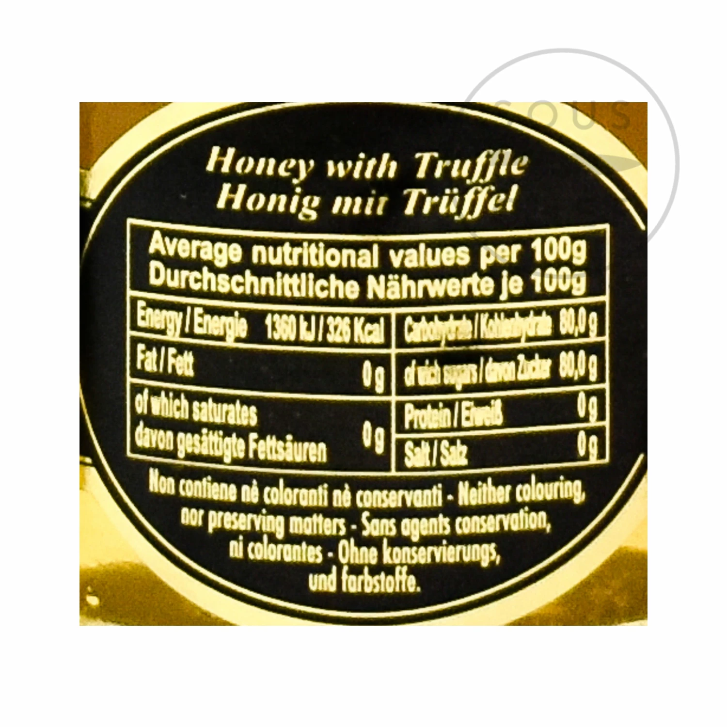 Marini Azzolini Acacia Truffle Honey 120g Ingredients 5 Marini Azzolini Acacia Truffle Honey 120g Ingredients