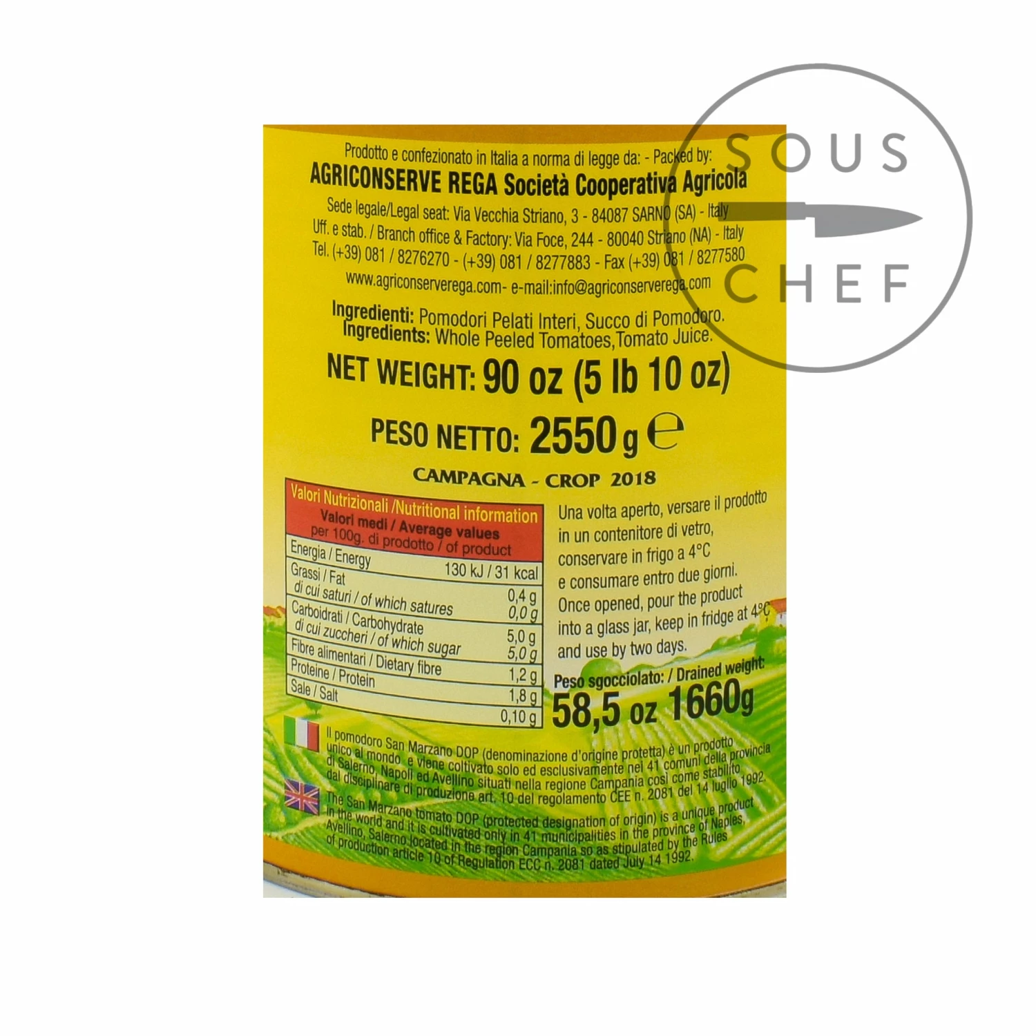 Rega DOP San Marzano Tomatoes Ingredients 7 Rega DOP San Marzano Tomatoes Ingredients