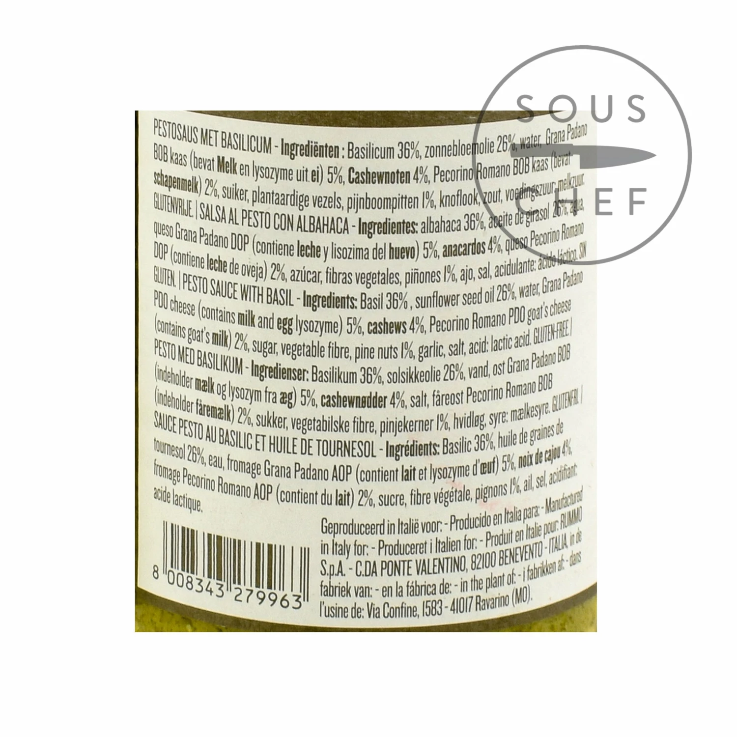 Rummo Basil Pesto 190g Ingredients 4 Rummo Basil Pesto 190g Ingredients