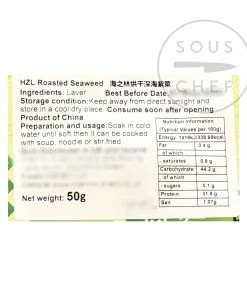 Chinese Ingredients Roasted Seaweed - Laver 50g