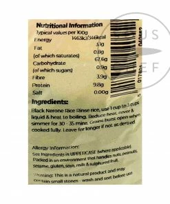 Suma Black Nerone Rice 500g Ingredients 5 Suma Black Nerone Rice 500g Ingredients