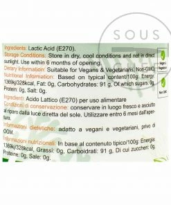 Special Ingredients Vegan Lactic Acid Powder 100g Ingredients