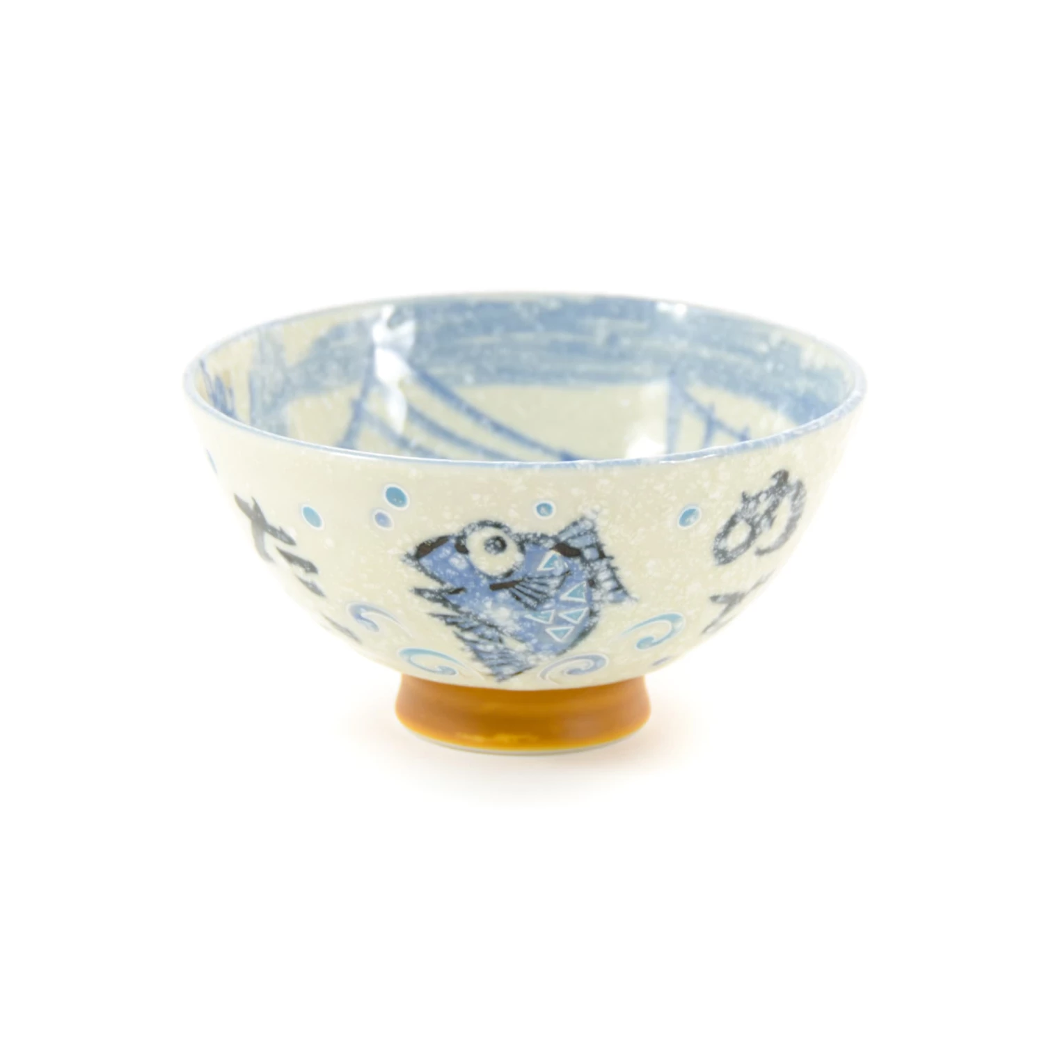 Kiji Stoneware & Ceramics Rice Bowl With Blue Fish 5 Kiji Stoneware & Ceramics Rice Bowl With Blue Fish