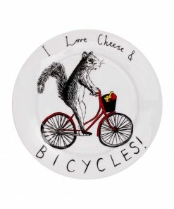 Jimbob Art Tableware I Love Cheese & Bicycles Side Plate 20cm