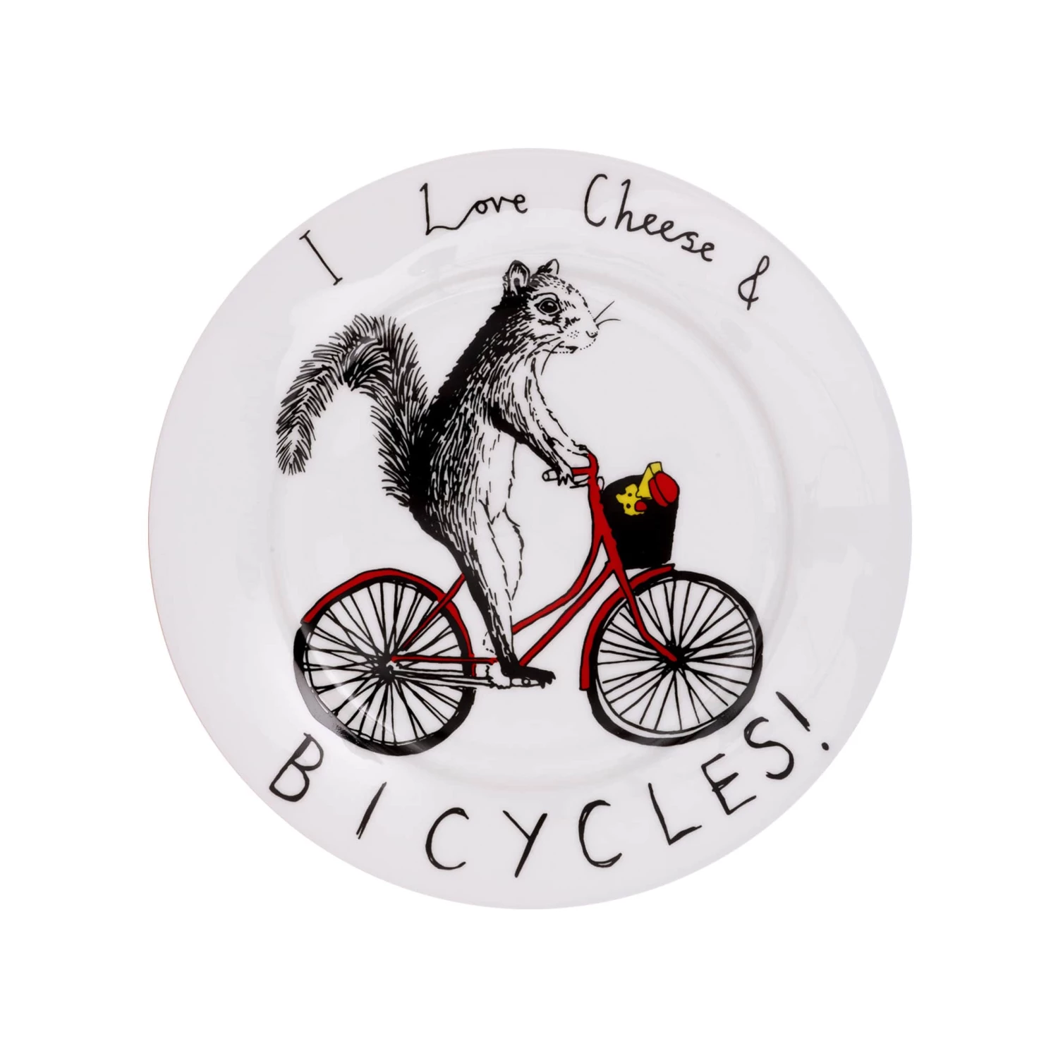 Jimbob Art Tableware I Love Cheese & Bicycles Side Plate 20cm 3 Jimbob Art Tableware I Love Cheese & Bicycles Side Plate 20cm
