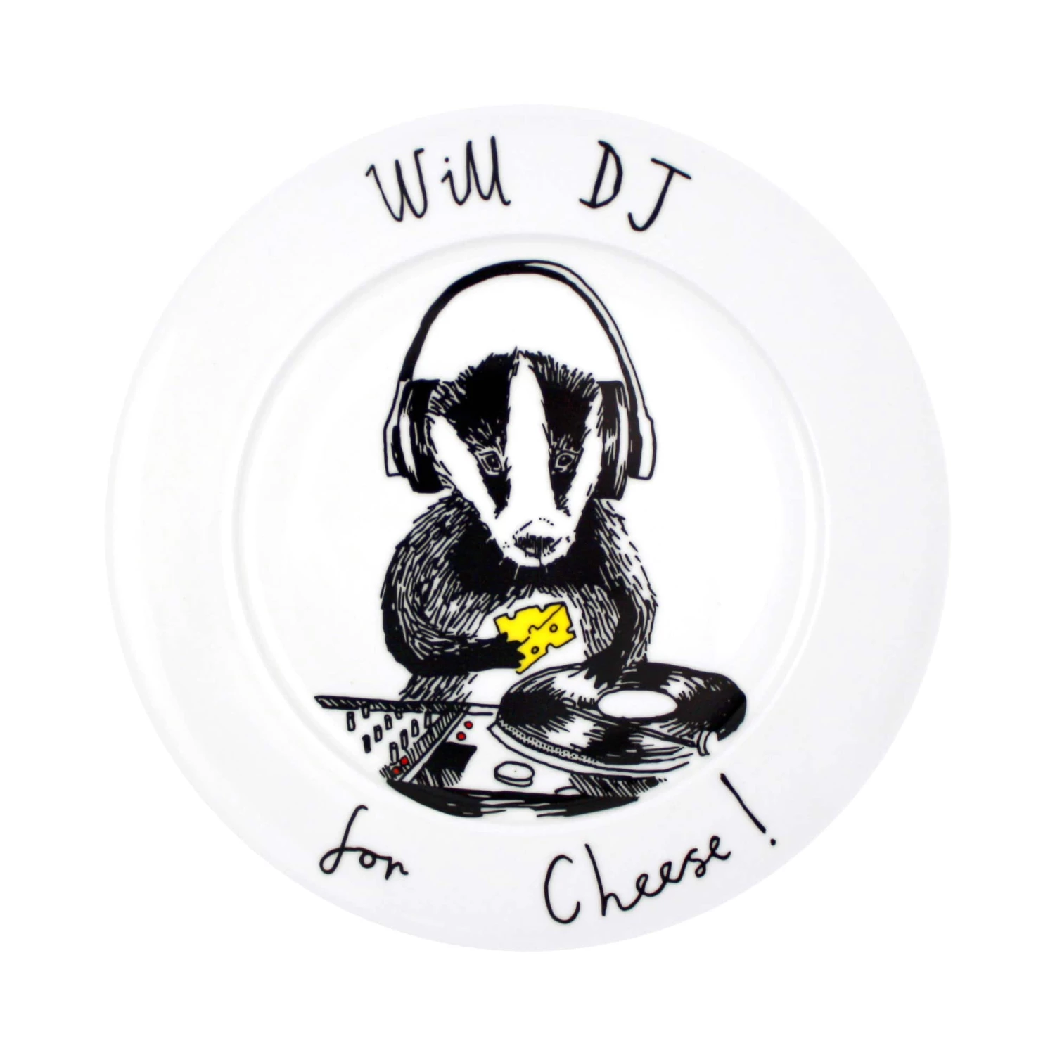 Jimbob Art Tableware Will DJ For Cheese! Side Plate 20cm 3 Jimbob Art Tableware Will DJ For Cheese! Side Plate 20cm
