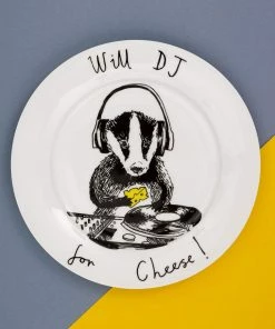 Jimbob Art Tableware Will DJ For Cheese! Side Plate 20cm 5 Jimbob Art Tableware Will DJ For Cheese! Side Plate 20cm