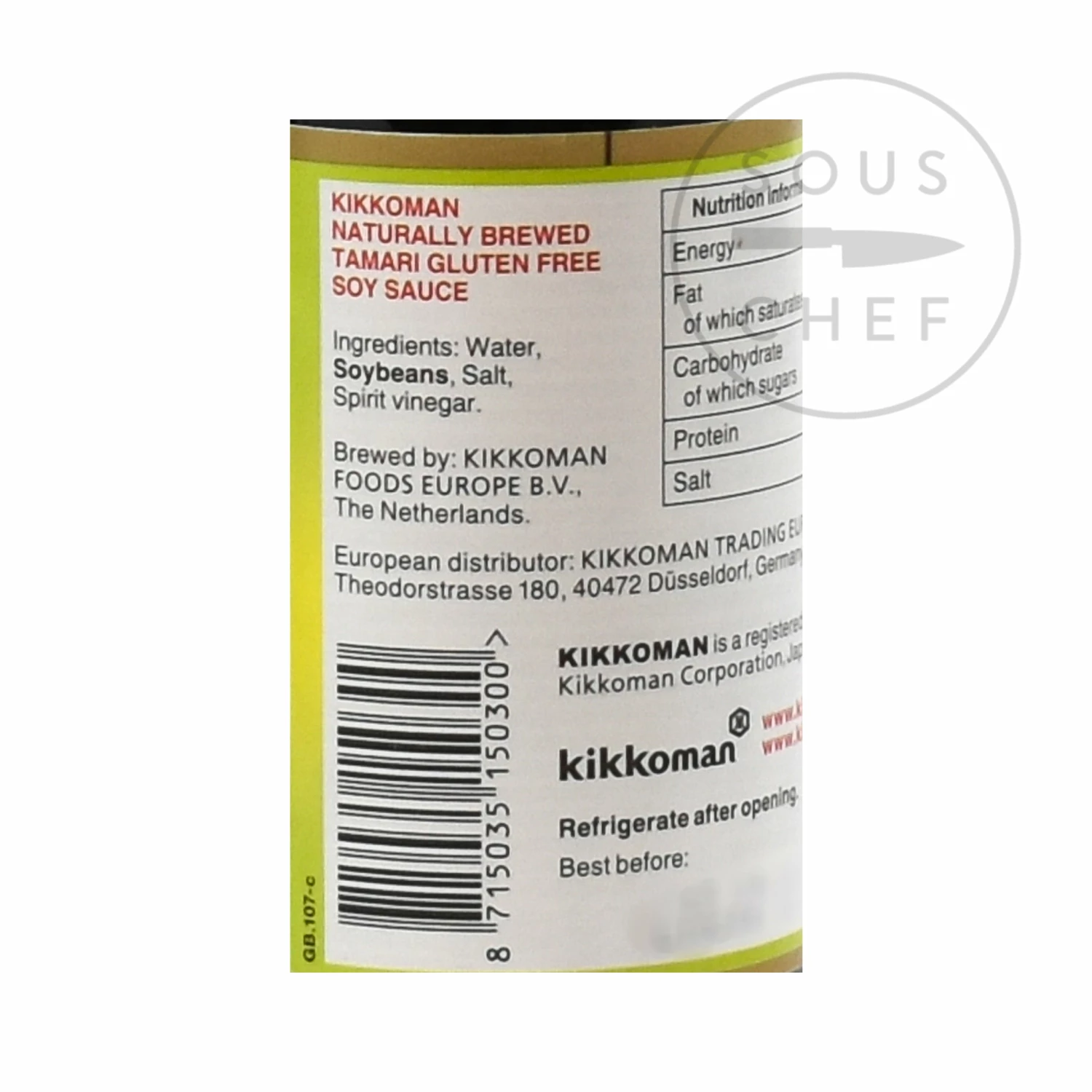 Kikkoman Tamari Soy Sauce - Gluten Free 250ml 6 Kikkoman Tamari Soy Sauce - Gluten Free 250ml