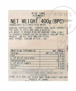 Kiri Mochi Rice Cake 400g Ingredients