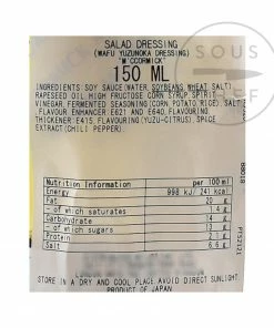 Ingredients McCormick Yuzu Citrus Salad Dressing 150ml