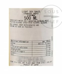 Ingredients Kikkoman Usukuchi Shoyu - Light Soy Sauce 500ml