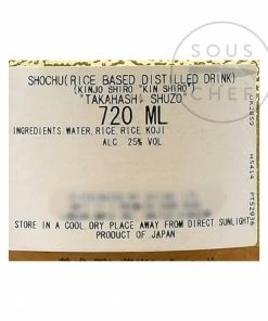 Ingredients Takahashi Hakutake Kin Shiro Shochu 720ml