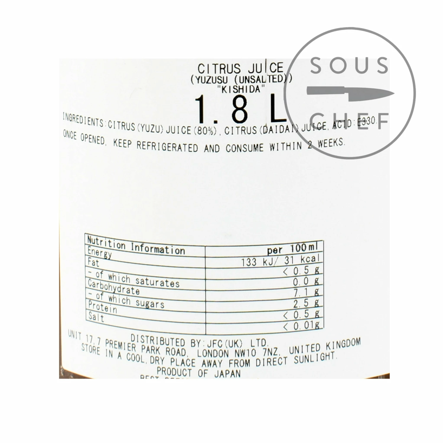 Kishida Yuzu Juice 1.8L Ingredients 4 Kishida Yuzu Juice 1.8L Ingredients