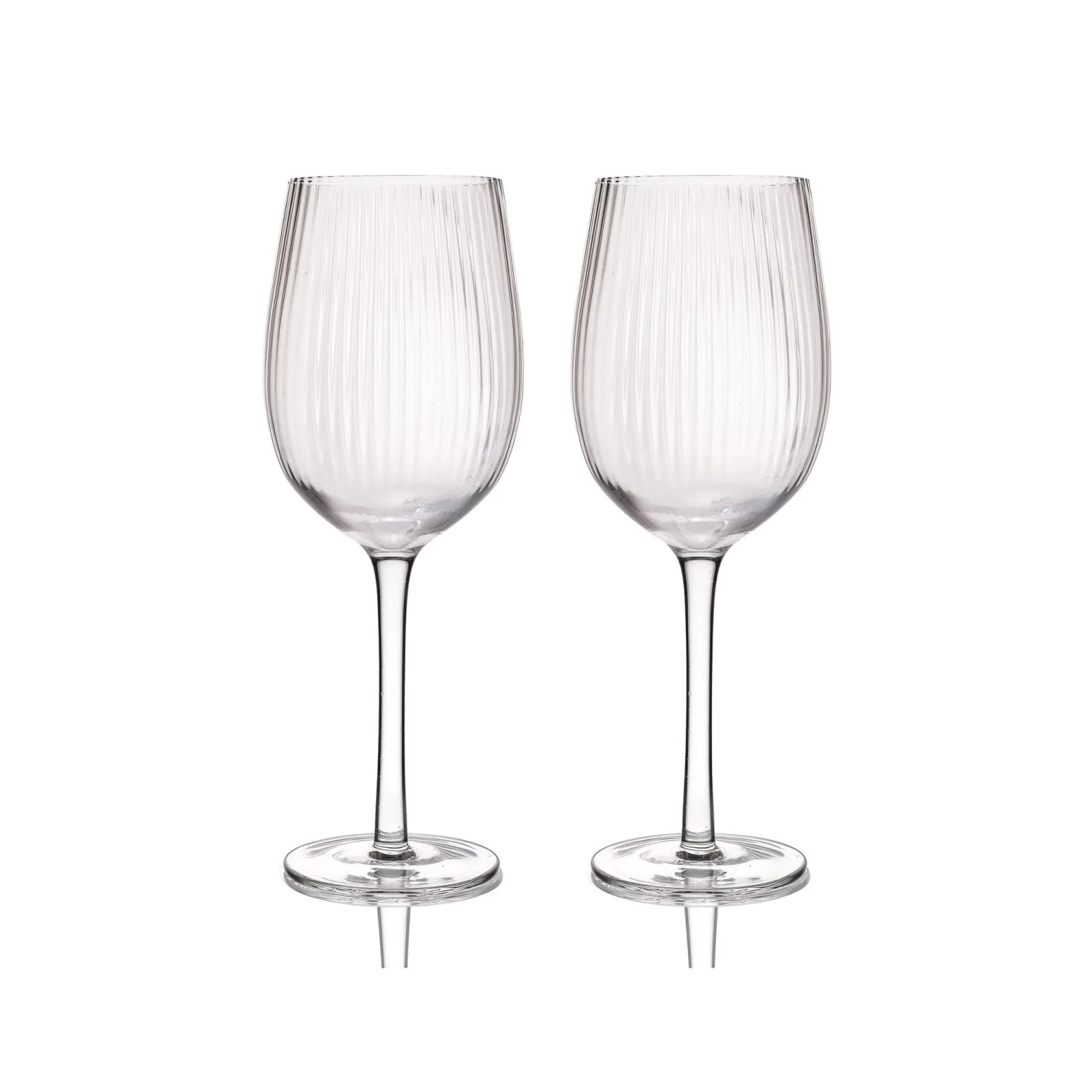 BarCraft Tableware Ribbed Wine Glasses 450ml Set Of 2 3 BarCraft Tableware Ribbed Wine Glasses 450ml Set Of 2