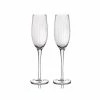BarCraft Ribbed Champagne Flutes 220ml Set Of 2