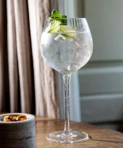 BarCraft Tableware Ribbed Gin Coupe Glass 550ml Set Of 2