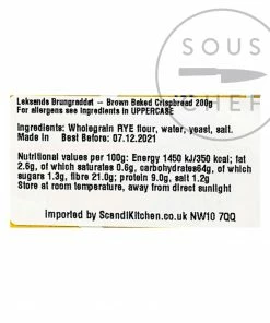 Leksands Brown Baked Crispbread 200g Ingredients