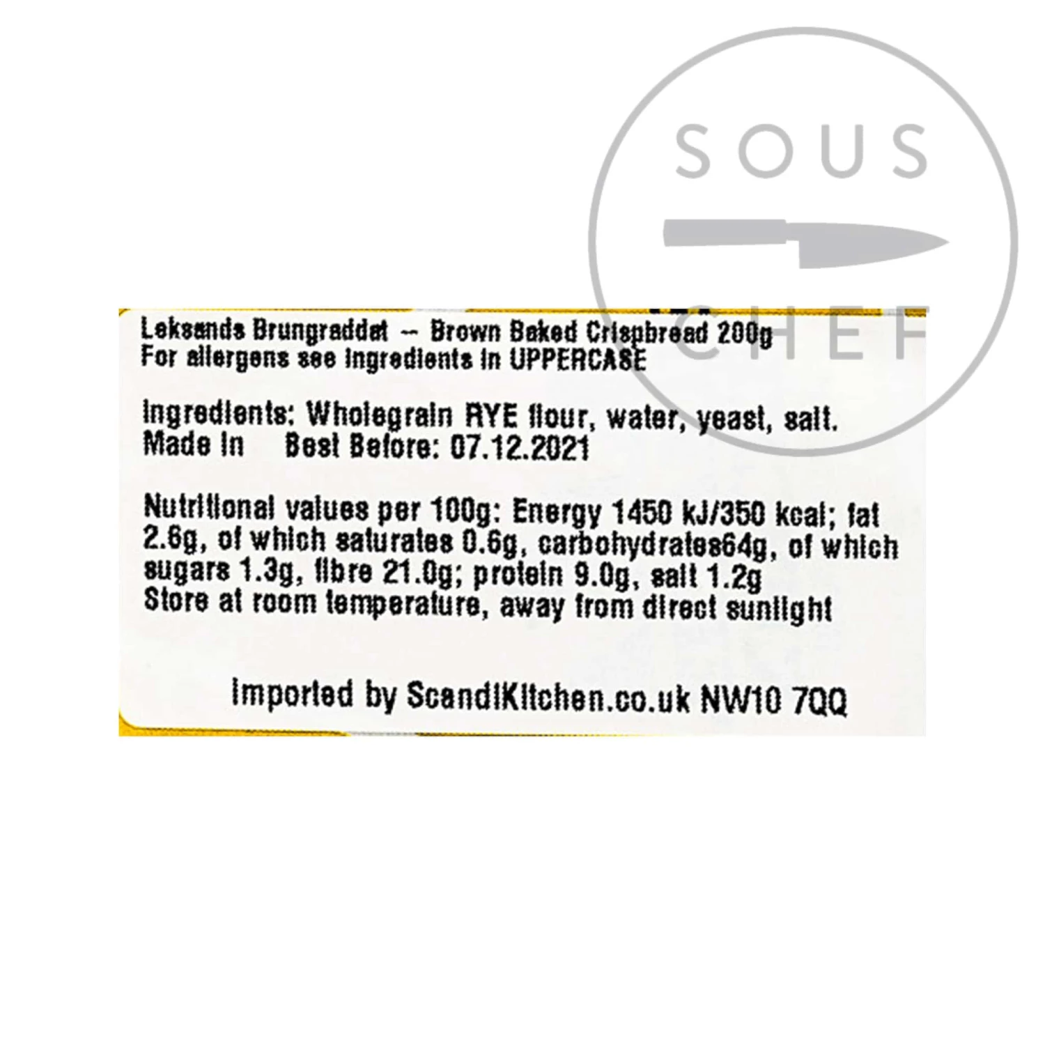 Leksands Brown Baked Crispbread 200g Ingredients 4 Leksands Brown Baked Crispbread 200g Ingredients