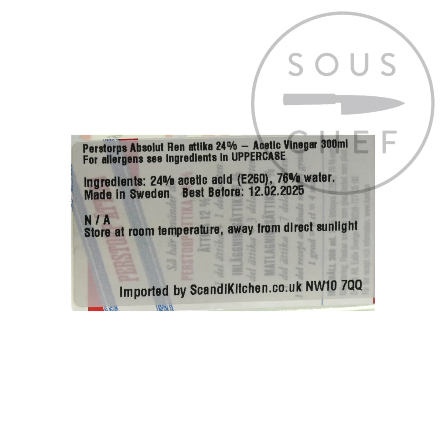 Perstorps Absolut Ren Ättika 24% – Acetic Vinegar 300ml Ingredients 4 Perstorps Absolut Ren Ättika 24% – Acetic Vinegar 300ml Ingredients
