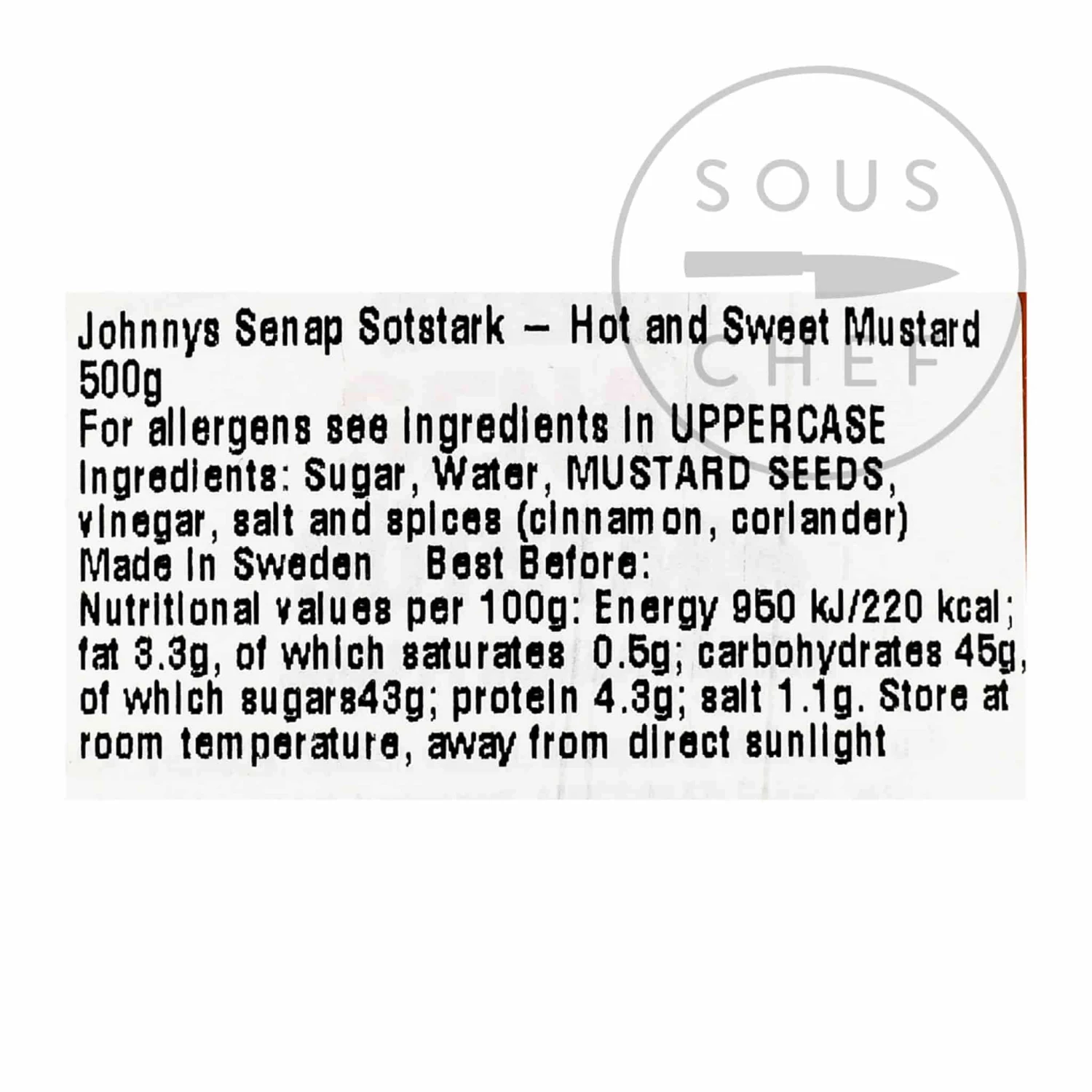 Johnny's Hot And Sweet Swedish Mustard 500g 4 Johnny's Hot And Sweet Swedish Mustard 500g