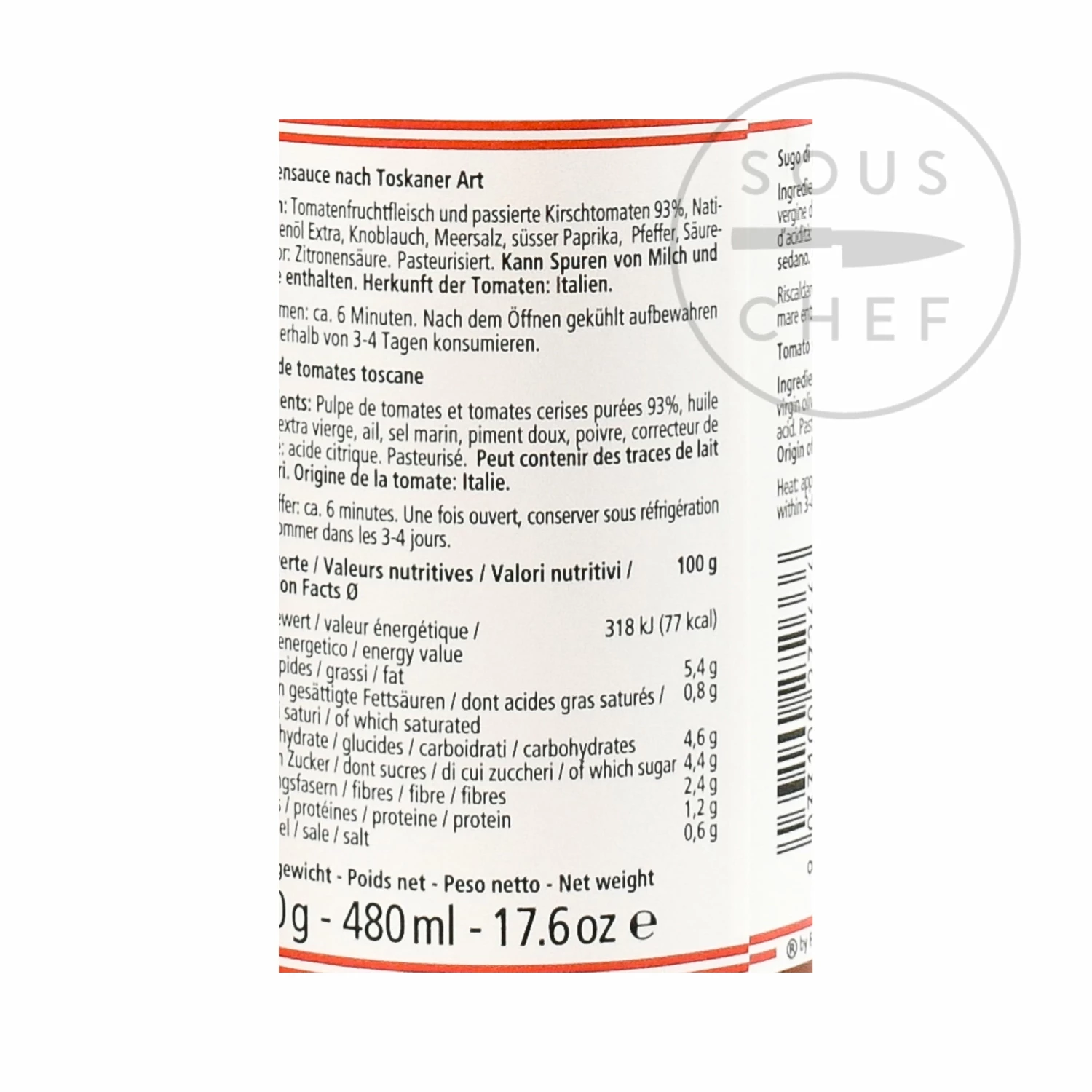 Don Antonio Toscana Sauce 500g Ingredients 4 Don Antonio Toscana Sauce 500g Ingredients