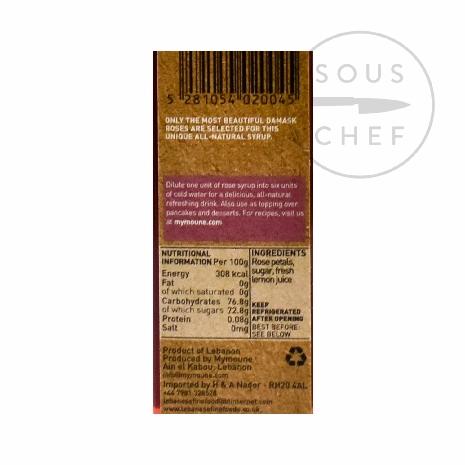 Mymoune Rose Syrup 250ml Ingredients 4 Mymoune Rose Syrup 250ml Ingredients