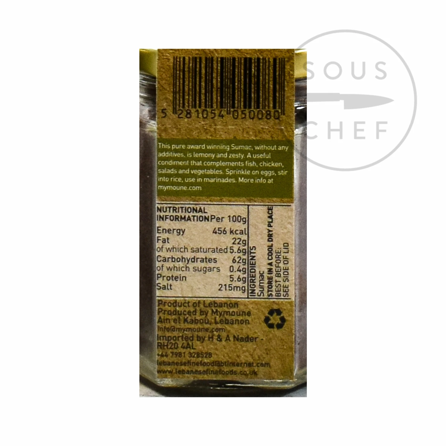 Mymoune Sumac 100g Ingredients 4 Mymoune Sumac 100g Ingredients