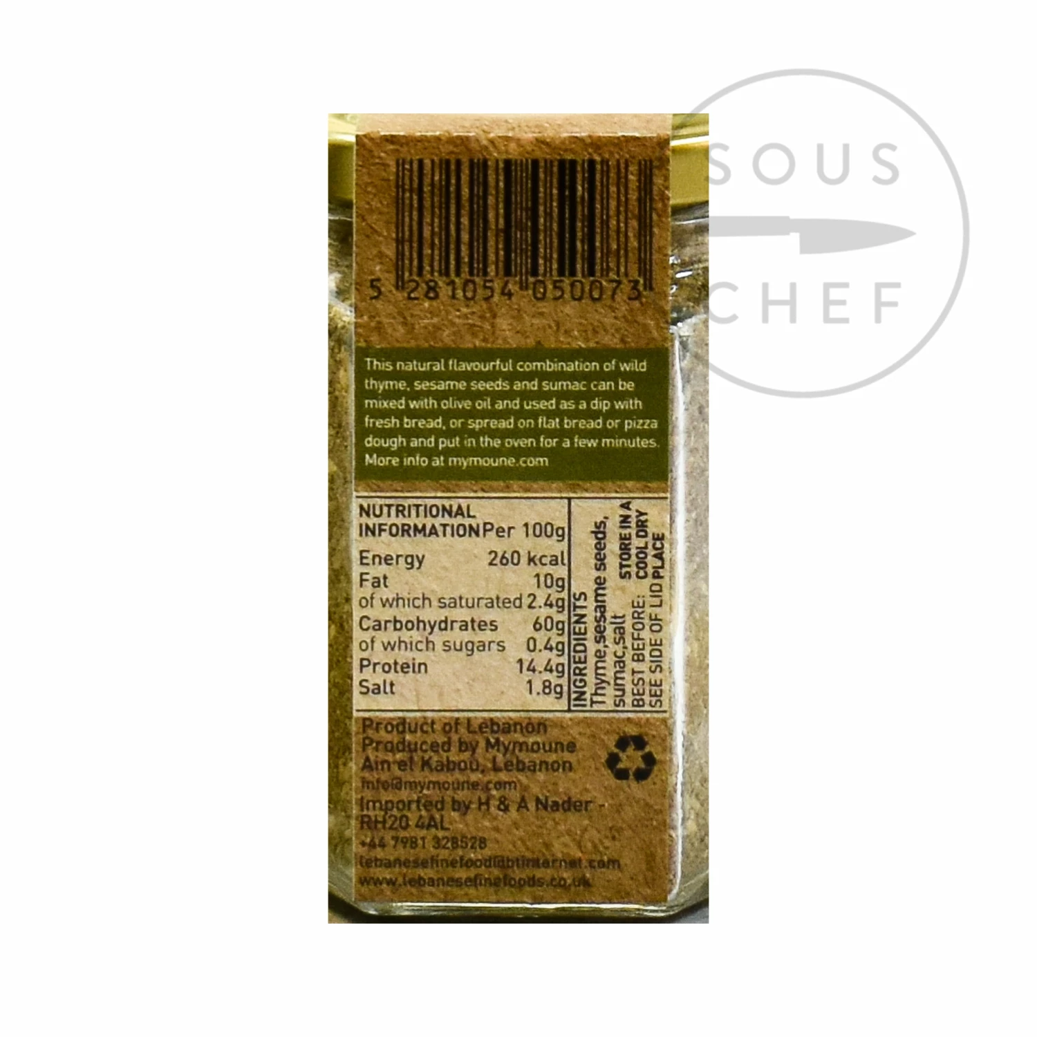 Mymoune Zaatar 100g Ingredients 4 Mymoune Zaatar 100g Ingredients