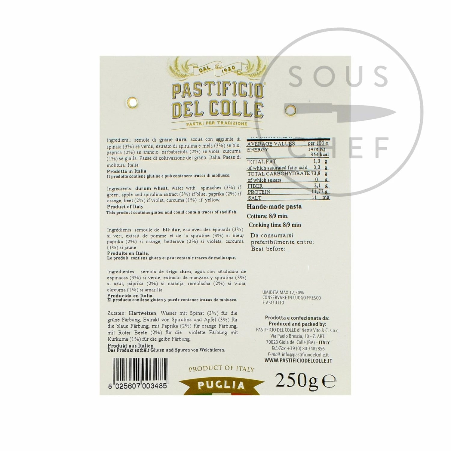 Pastificio Del Colle Rainbow Striped Sombreroni 250g 4 Pastificio Del Colle Rainbow Striped Sombreroni 250g