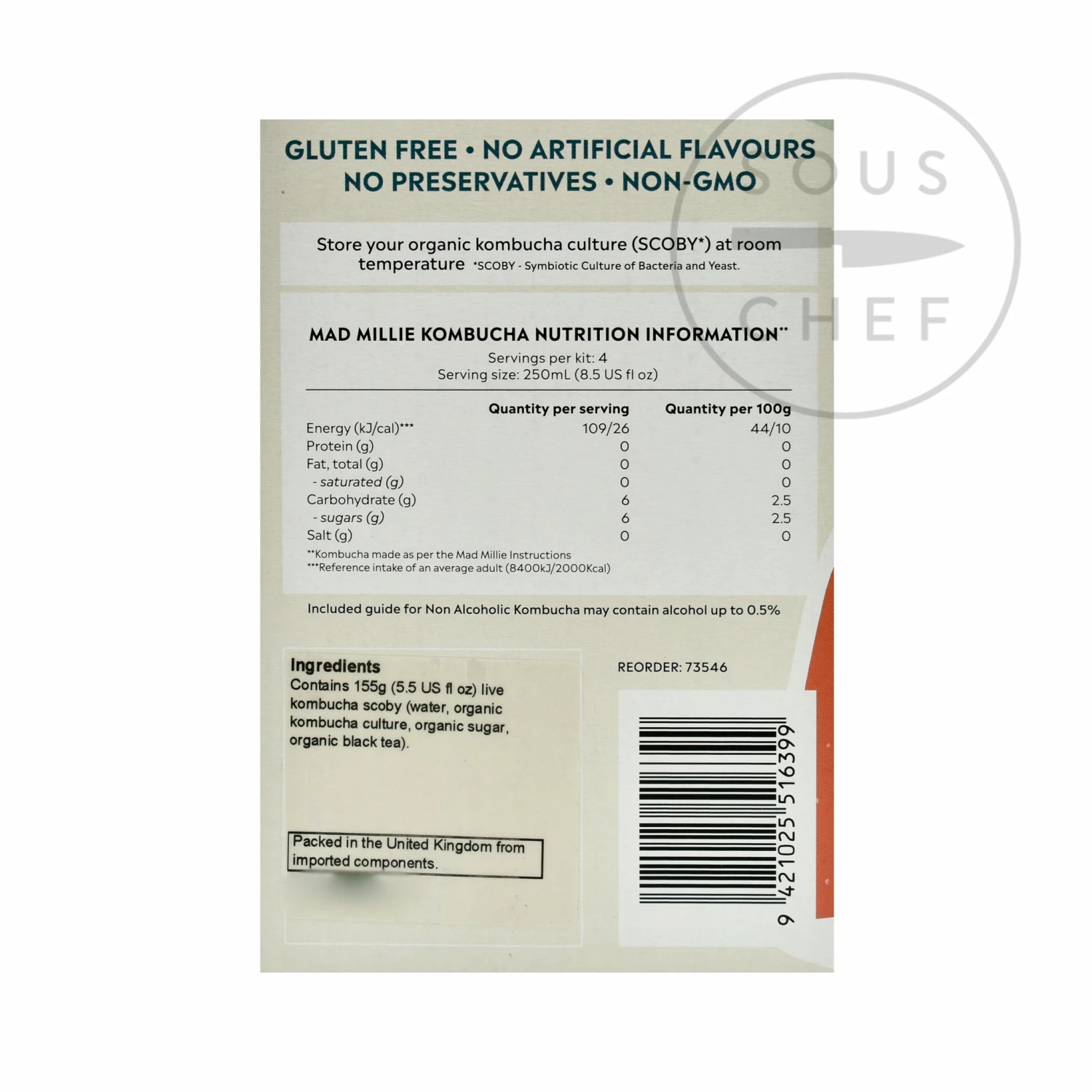 Mad Millie Kombucha Kit Ingredients 5 Mad Millie Kombucha Kit Ingredients