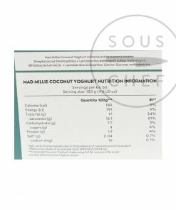 Mad Millie Coconut Yoghurt Jar Ingredients