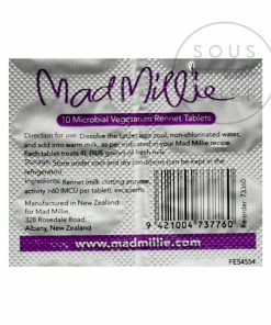 Mad Millie Vegetarian Rennet X 10 Ingredients