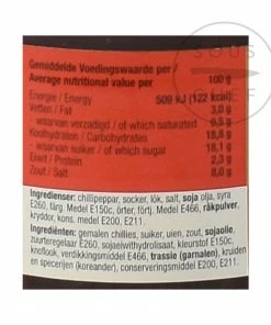 Ingredients Lucullus Sambal Manis 200g 10 Ingredients Lucullus Sambal Manis 200g