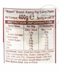Ingredients Mae Sri Thai Jungle Curry Paste - Kaeng Par 400g 7 Ingredients Mae Sri Thai Jungle Curry Paste - Kaeng Par 400g
