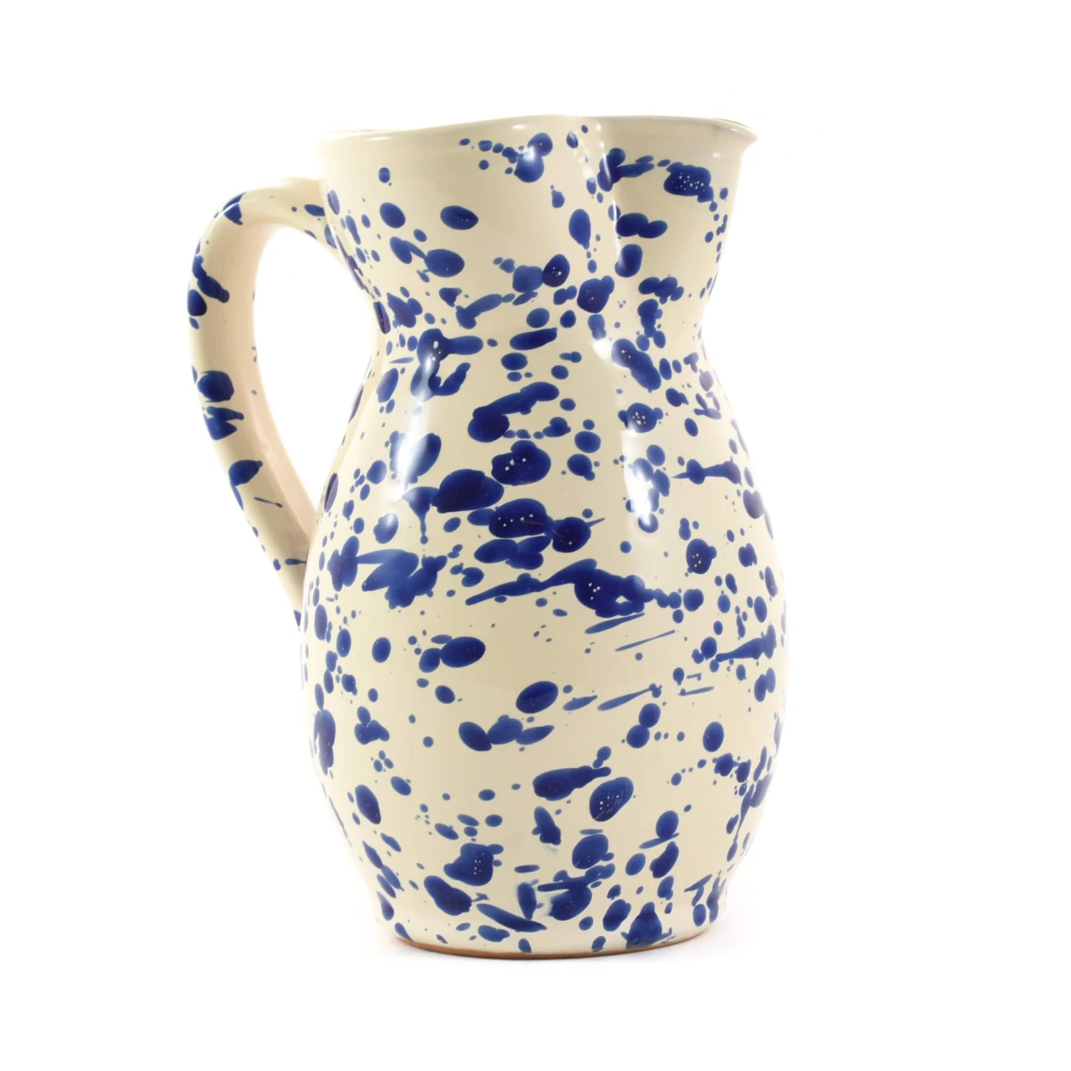 Puglia Handmade Tableware Puglia Blue Splatter Pitcher 3 Puglia Handmade Tableware Puglia Blue Splatter Pitcher