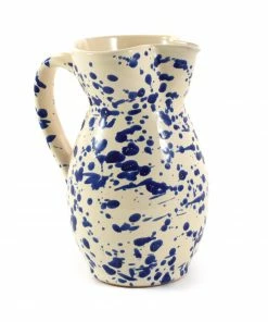 Puglia Handmade Tableware Puglia Blue Splatter Pitcher 7 Puglia Handmade Tableware Puglia Blue Splatter Pitcher