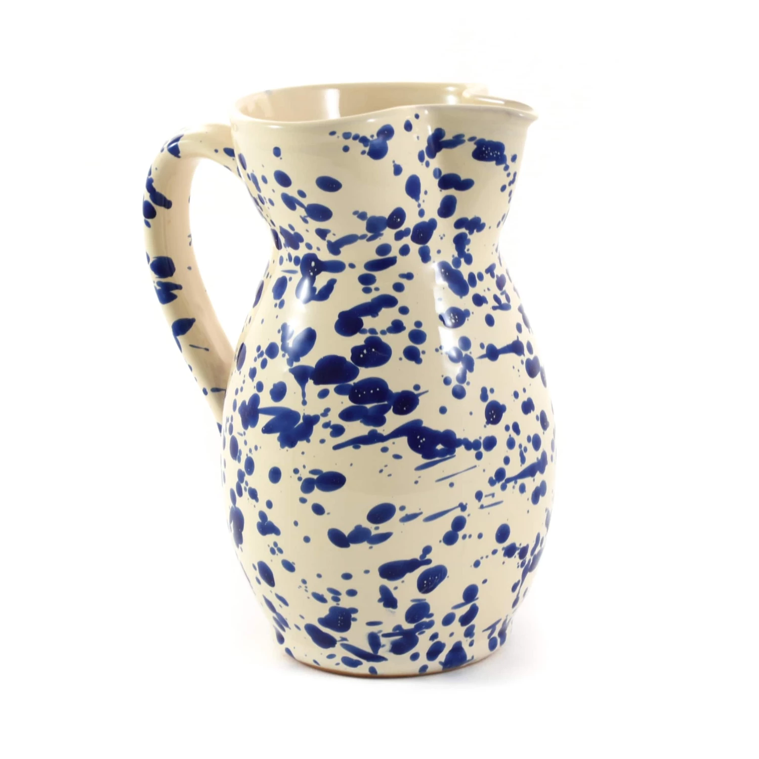 Puglia Handmade Tableware Puglia Blue Splatter Pitcher 4 Puglia Handmade Tableware Puglia Blue Splatter Pitcher
