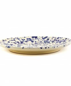 Puglia Handmade Tableware Puglia Blue Splatter Dinner Plate 27cm