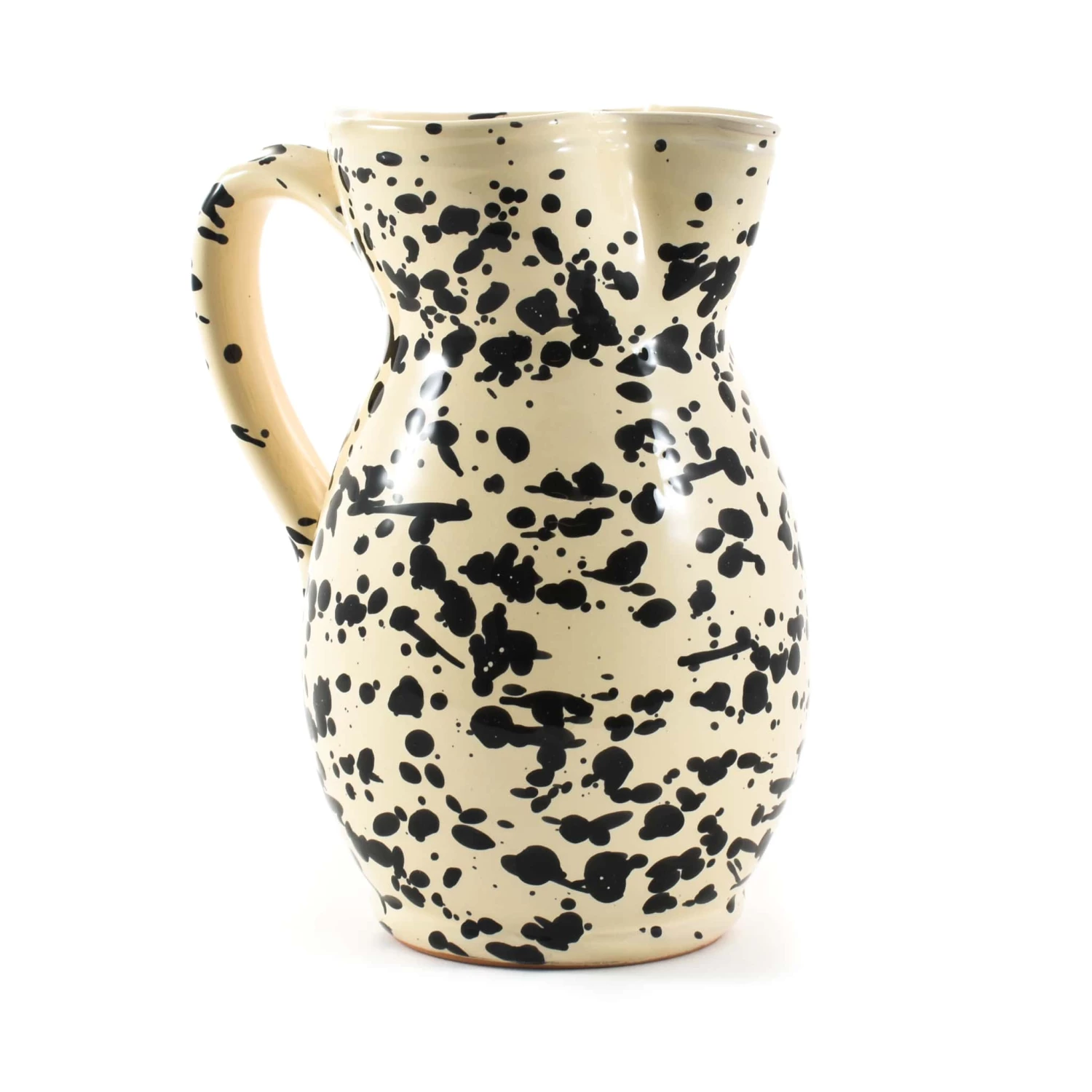 Puglia Handmade Puglia Black Splatter Ceramic Pitcher Tableware 3 Puglia Handmade Puglia Black Splatter Ceramic Pitcher Tableware