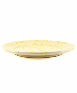 Puglia Handmade Tableware Puglia Yellow Splatter Dinner Plate 27cm