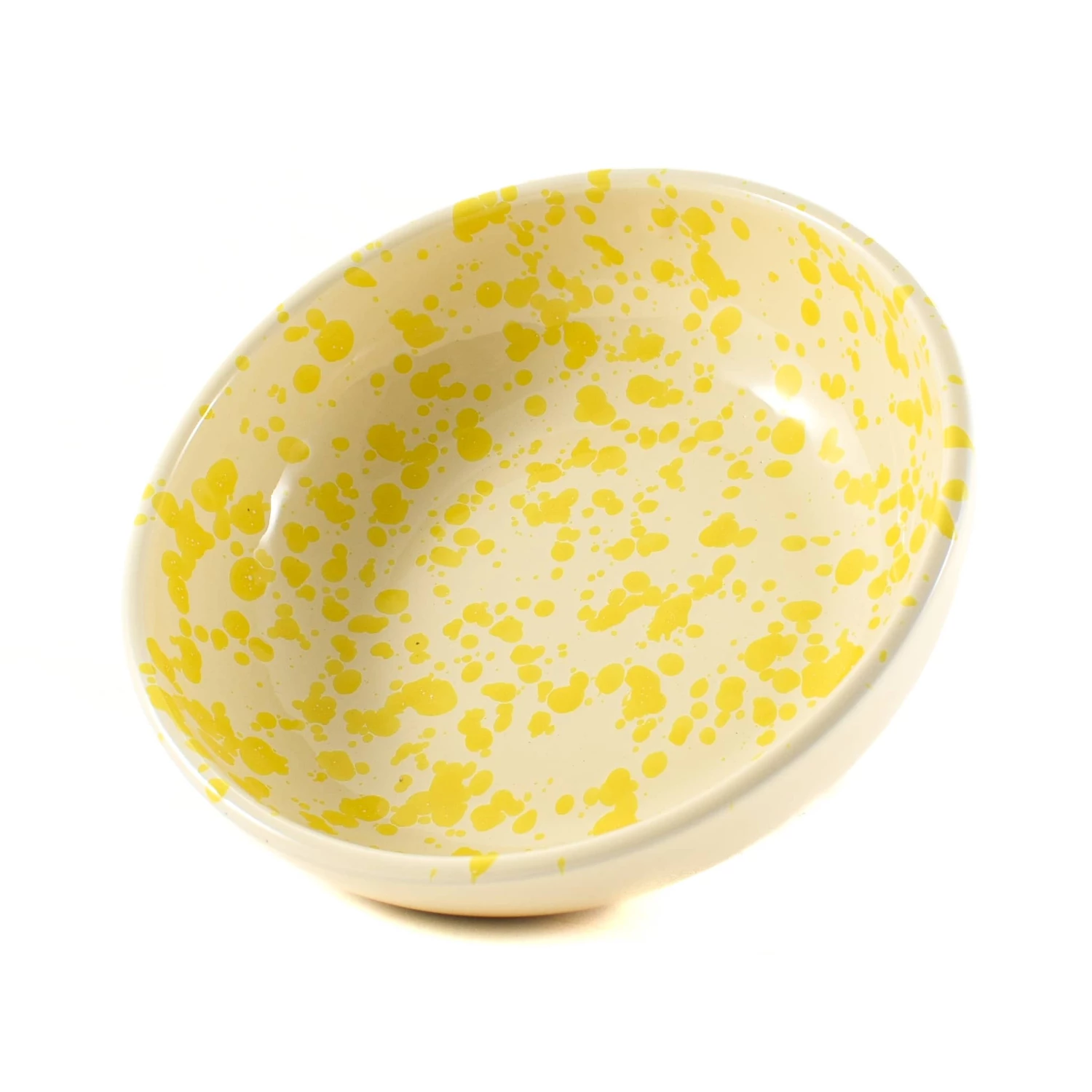 Puglia Handmade Tableware Puglia Yellow Splatter Bowl 19cm 5 Puglia Handmade Tableware Puglia Yellow Splatter Bowl 19cm