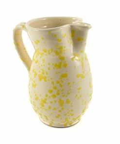 Puglia Handmade Tableware Puglia Yellow Splatter Ceramic Pitcher