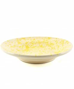 Puglia Handmade Tableware Puglia Yellow Splatter Pasta Bowl 29cm