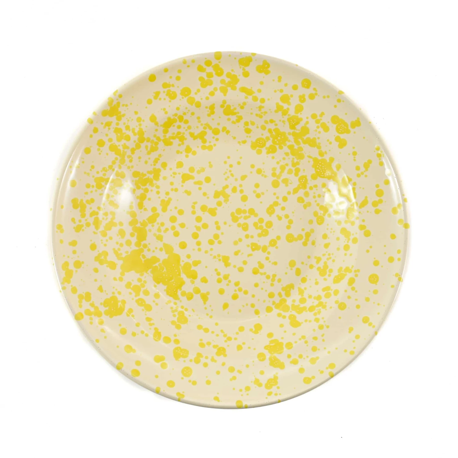 Puglia Handmade Tableware Puglia Yellow Splatter Pasta Bowl 29cm 4 Puglia Handmade Tableware Puglia Yellow Splatter Pasta Bowl 29cm