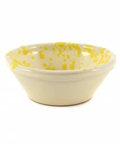 Puglia Handmade Tableware Puglia Yellow Splatter Bowl 12cm