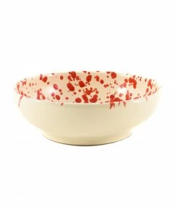 Puglia Handmade Puglia Red Splatter Bowl 19cm Tableware