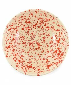 Puglia Handmade Tableware Puglia Red Splatter Large Salad Bowl 28cm 7 Puglia Handmade Tableware Puglia Red Splatter Large Salad Bowl 28cm