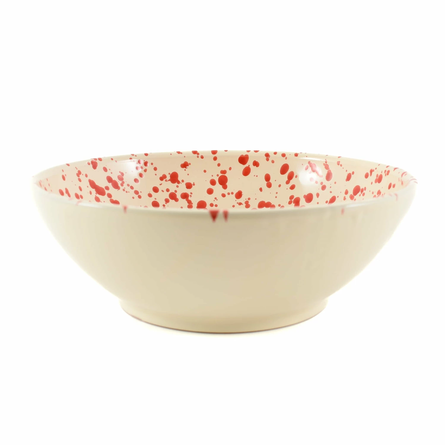 Puglia Handmade Tableware Puglia Red Splatter Large Salad Bowl 28cm 3 Puglia Handmade Tableware Puglia Red Splatter Large Salad Bowl 28cm