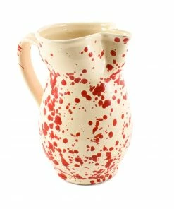 Puglia Handmade Puglia Red Splatter Pitcher